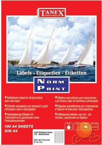 Tanex Tw-2140 40 MM Laser Etiket 100 Ad.