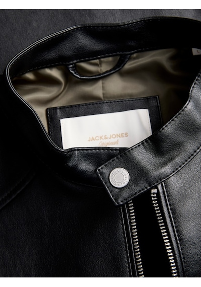 Jack & Jones Jack Jones Norrebro Erkek Siyah Deri Ceket 12301595