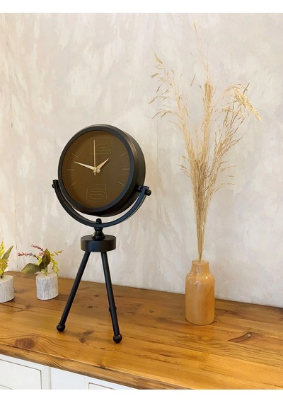 Siyah Metal Mini Tripod Spor Masa Saati 45 26 Cm Çok Renkli