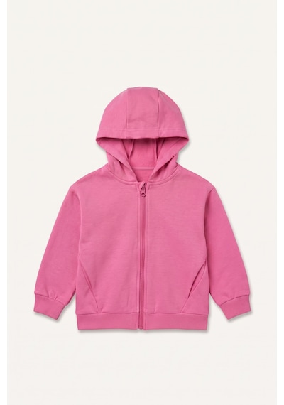 Defacto Kapüşonlu Cepli Fermuarlı Sweatshirt Sweatshirt Hırka Kız Bebek I0589a526aupn467 Pembe-pn467