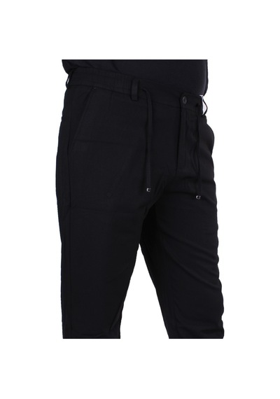 Dagoster Dmg23-611275 Siyah Normal Bel Double Paça Flota Cepli Erkek Pantolon Siyah