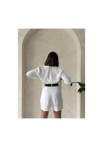 Verymoda Kemerli Şort D2686 Krem