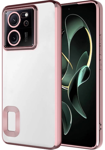 More Tr Mi 13t Pro Kılıf Kamera Korumalı Logo Gösteren Mtr Omega Kapak - Rose Gold