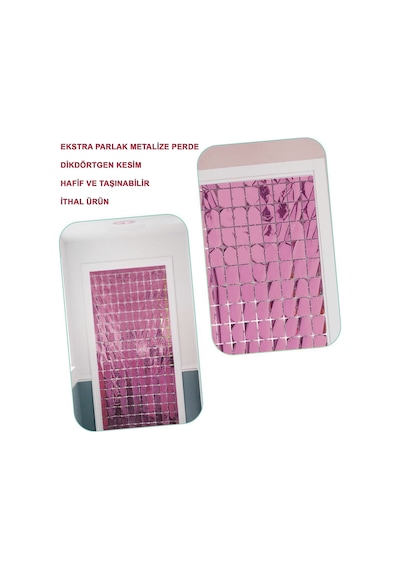 Rose Gold Disko Dikdörtgen Kesim Kapı Perdesi Diğer