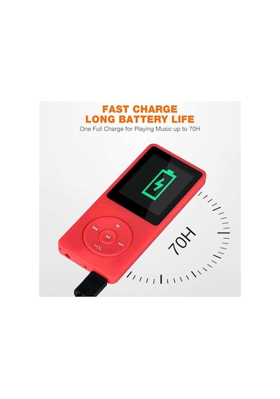 8gb Hafıza Kartlı Bluetoothlu Mp3 Çalar Ses Kayıt Fm Radio Dahili Hoparlör Ekranlı Müzik Çalar
