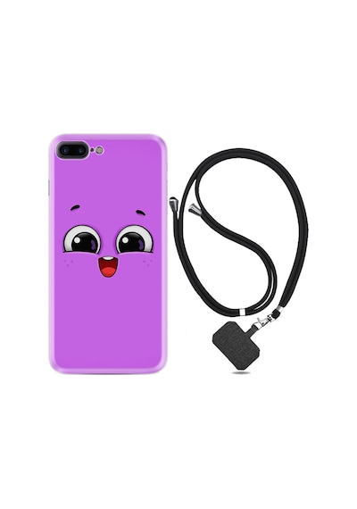 Apple Uyumlu iPhone 7 Plus 8 Plus Kılıf Boyun Askılı Purple Sweety 1717