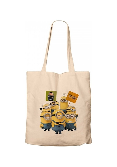 Minions Banner Krem Kanvas Bez Çanta Krem