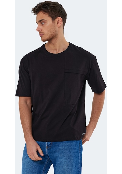 Slazenger KAURI IN Oversize Erkek Tişört Siyah