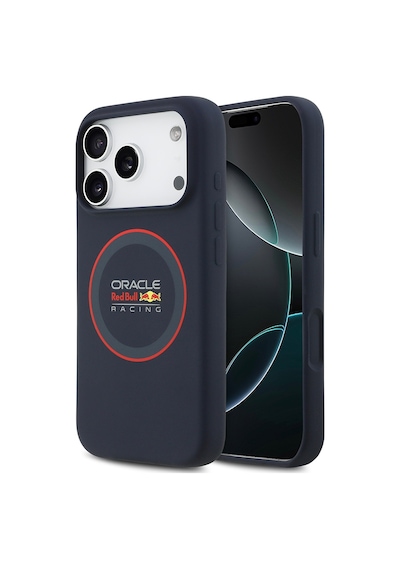 Apple Uyumlu iPhone 17 Pro  Kılıf Redbull Lisanslı M-safeli Kırmızı Halka Ve Logo Silikon Kapak Lacivert Lacivert