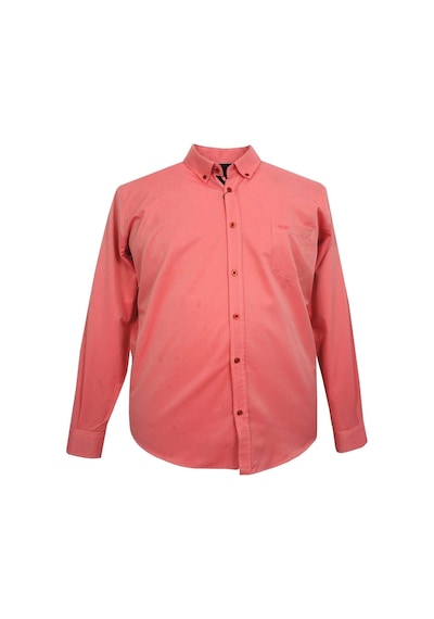 Erkek Büyük Beden Slim Fit Turhan Mevsimlik Uzun Kol Gömlek Nar Narçiçeği