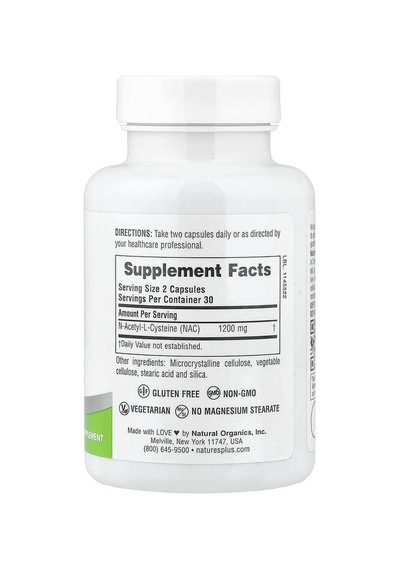 Naturesplus, Pro, N-a-c 1200, 60 Capsules 600 Mg Per Capsule