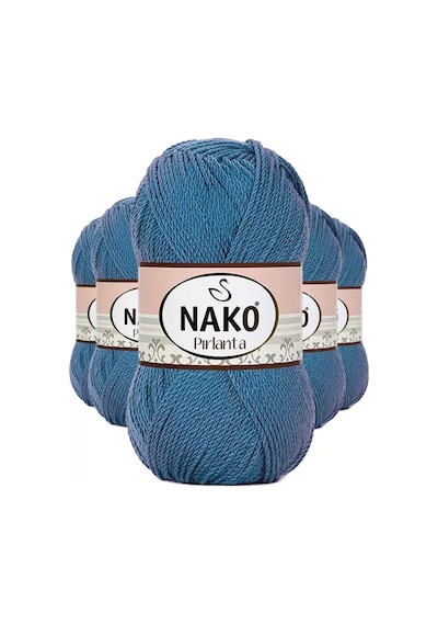 Tedar 5 Adet Pırlanta Amigurumi El Örgü İpi Yünü Turkuaz 3409 - Nako Mudanis Najmaddin (No:1) 8.5Cm X 10.5 Cm