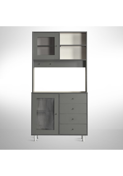 Pasific Home Grano Kahve Köşesi Çok Amaçlı Kiler Dolabı, 96 cm, Antrasit