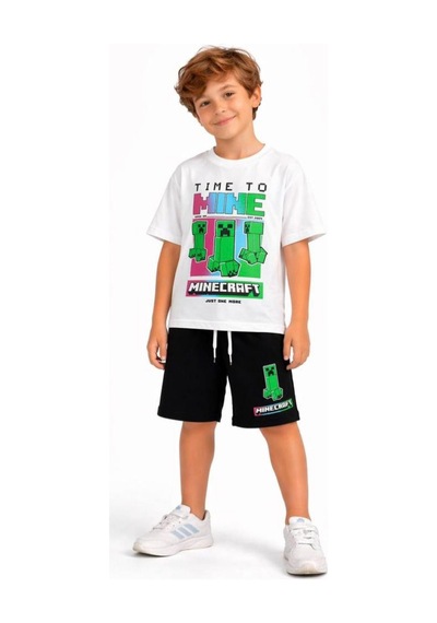 Cg Kids Minecraft Erkek Çocuk Tshirt & Şort Alt Üst Takım Süper Kalite Siyah Cg Kids Minecraft Erkek Çocuk Tshirt & Şort Alt Üst Takım Süper Kalite Siyah
