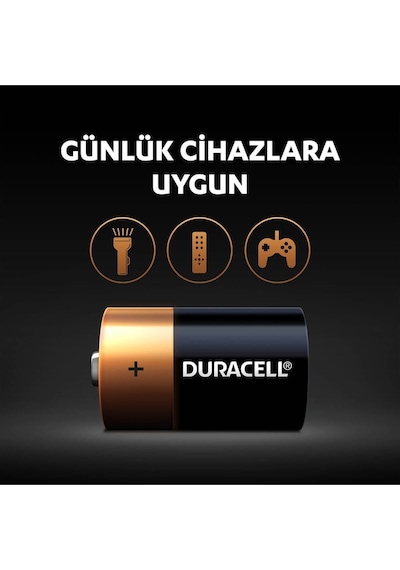 Duracell LR20/MN1300 1.5V Alkalin Büyük Boy D Pil 2'li