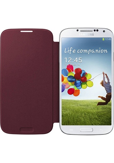 Galaxy S4 İle Uyumlu Flip Cover Kılıf Kırmızı Ef-fı950bregww