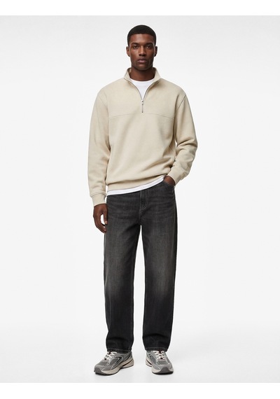 Koton Regular Fit Dikiş Detaylı Uzun Kollu Yarım Fermuarlı Sweatshirt Ekru 6sam70045mk Ekru Koton Regular Fit Dikiş Detaylı Uzun Kollu Yarım Fermuarlı Sweatshirt Ekru 6sam70045mk Ekru