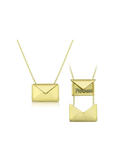 Stillove Gümüş Gold Sevgiliye Mektup Kadın Kolye