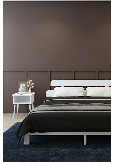 Renazzo Lotus Masif Ahşap Karyola Ve 2 Adet Komodin Beyaz 120x200 Beyaz - 120 X 200