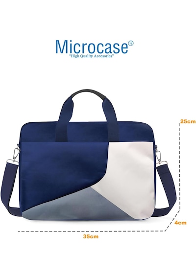 Microcase Tcl Tab 11 Gen 2 İçin Tablet Çantası 2 Bölmeli Al4228 Lacivert Gri Krem Omuz Çantası