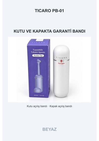 Tıcaro Pb-01 Portatif Taharet Şişesi, Manuel, 380 Ml, Beyaz
