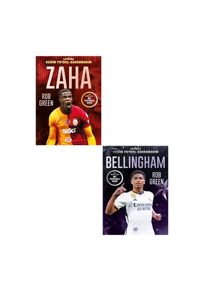 Zaha - Bellingham Benim Futbol Kahramanım Büyük Poster Sticker Futbolcu Kartı Hediyeli 2 Kitap