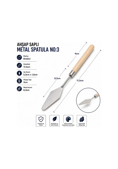 Ahşap Saplı Metal Spatula No:3 Diğer