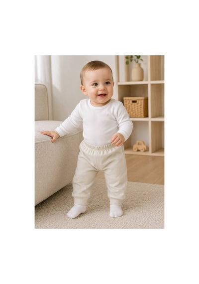H&c Coolboy H&c %100 Pamuk Penye Bebek Tek Alt Pantalon 0-36 Ay Bej