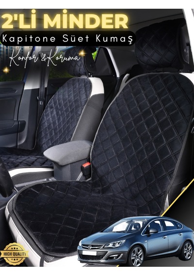 Opel Astra J Uyumlu 2'li Süet Oto Koltuk Minderi Terletmez Universal Oto Koltuk Kılıfı A2