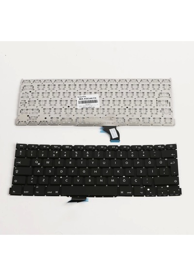 Apple Uyumlu MacBook A1502 Klavye Siyah Türkçe