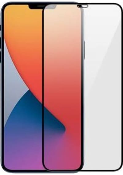 Microcase Apple Uyumlu iPhone 12 Pro Max Tam Kaplayan Tempered Glass Cam Siyah