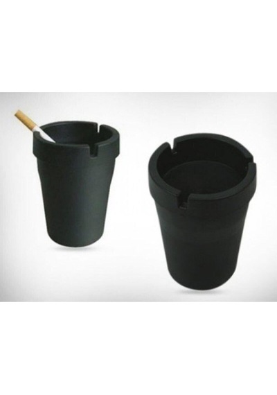 Mini Kokusuz Sert Plastik Oto Araba Küllük Siyah