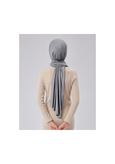 Sonbaharmoda Kız Çocuk Penye Şal, Viskon Likralı, 60x150 Cm, 10-12 Yaş, Tesettür Şal. Gri