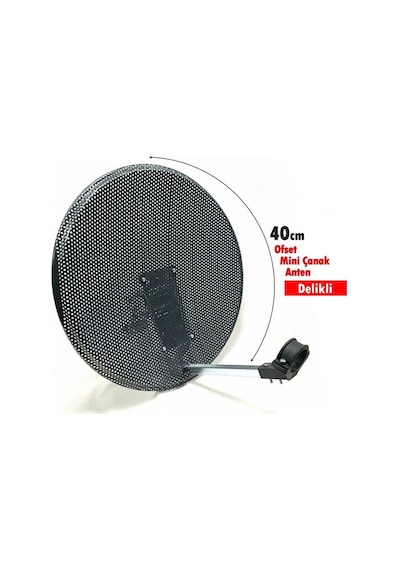 Antenci 40cm Delikli Mini Karavan Çanak Anteni - Antrasit