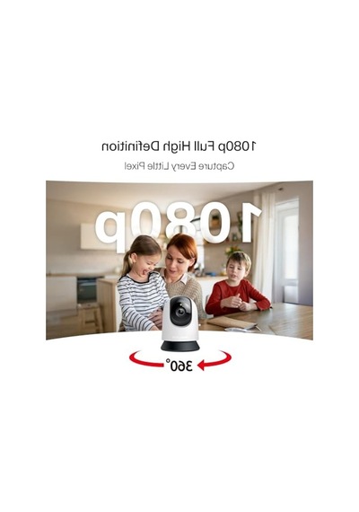 1080p Güvenlik Wi-fi Kamerası, 360 Görüş Ve Gece Görüşü İle Açık Gri