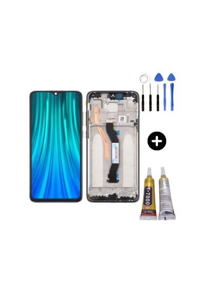Xiaomi Redmi Note 8 Pro Uyumlu Çıtalı Oled Lcd Ekran Dokunmatik Siyah + Montaj Seti