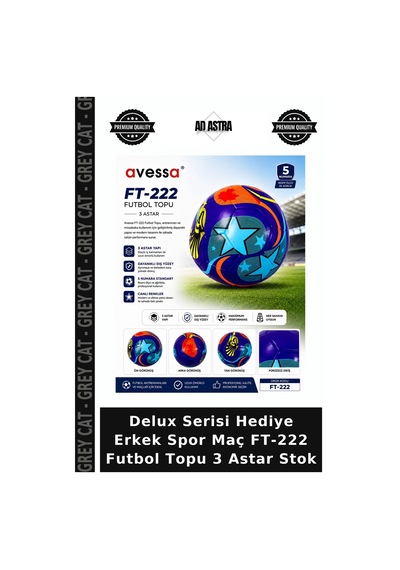 Delux Serisi Hediye Erkek Spor Maç Ft-222 Futbol Topu 3 Astar Stok Çok Renkli