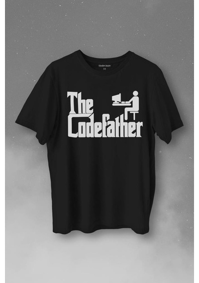 The Codefather Godfather Bilgisayar Code Korsan Hacker Yazılımcı Baskılı Tişört Unisex T-shirt 001