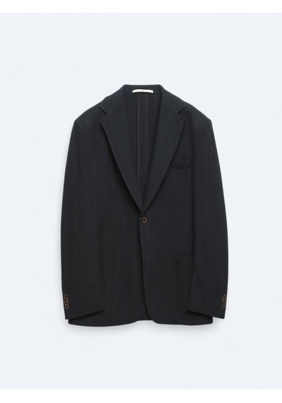 Lacivert Desenli Modern Fit %100 Pamuk Örme Ceket Lacivert