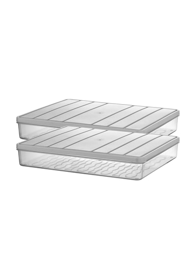 Selka Home 2 Adet 2,25 Lt. Nora Organizer  Buzdolabı  Buzluk Düzenleyici Saklama Kabı