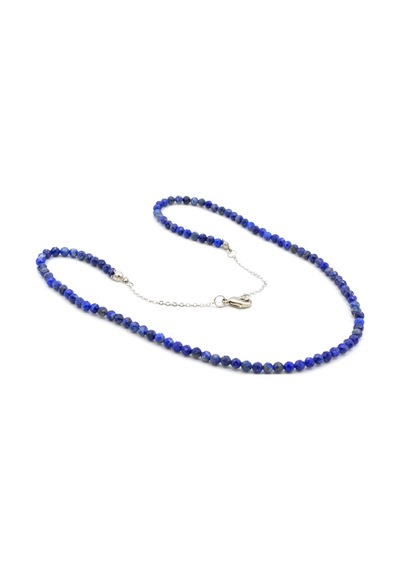 Murty99Doğaltaş Hakiki Faset Kesim Doğal Lapis Lazuli Kolye 1.Kalite Beyaz