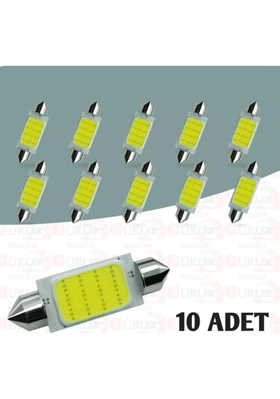 Oto Sofit Cob Led Ampül 39 MM 10 Adet