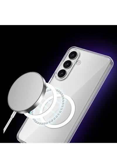 Galaxy S26 Plus Uyumlu Kılıf M-safe Şarj Özellikli Transparan Sert Pc Wlons Pita Kapak Şeffaf Şeffaf