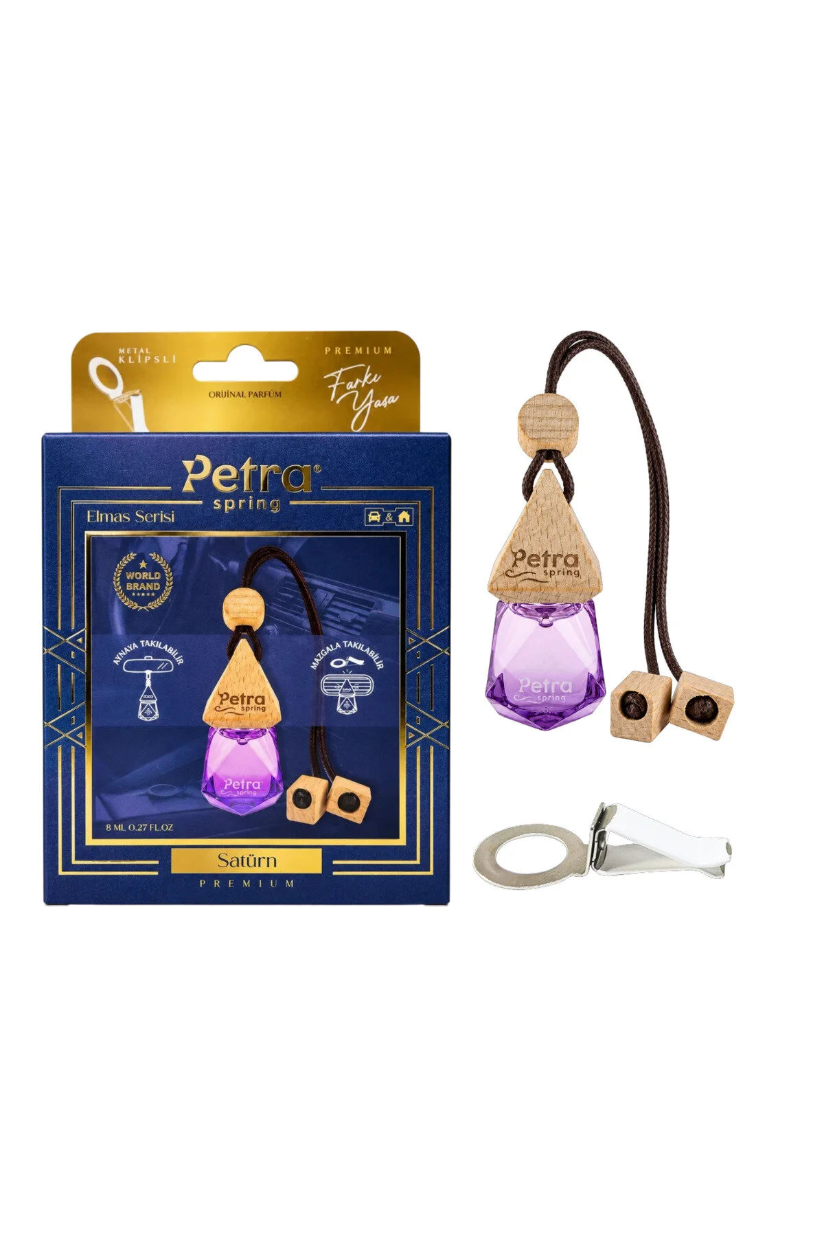 Elmas Serisi Satürn 8 Ml Araç Kokusu Aynaya Asılabilir & Klima Mazgalına Takılabilir, Oto Kokusu, Araba Kokusu, Airfreshener , Araç Ortam Kokusu