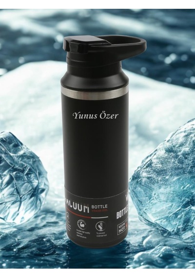 Outdoor 304 Çelik Termos , 500 Ml Kişiye Özel İsimli Siyah