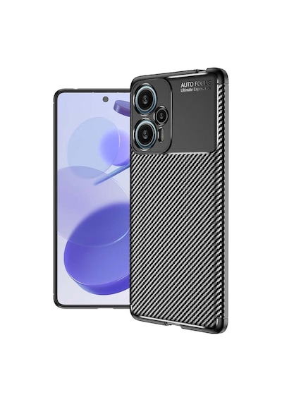 Xiaomi Poco F5 Kilif Lens Karbon Tasarim Negro Silikon Kapak