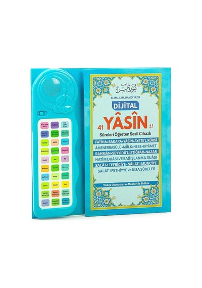Eğitici Sesli Kısa Sûreler Ve Dualar Cihazı Mavi + Öğretici Kitap Seti
