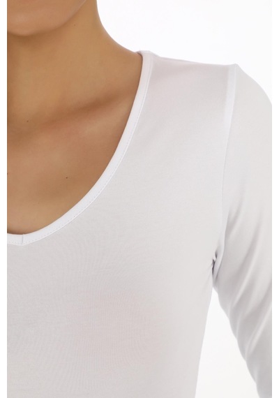 V Yaka Slim Fit Tişört-beyaz Beyaz