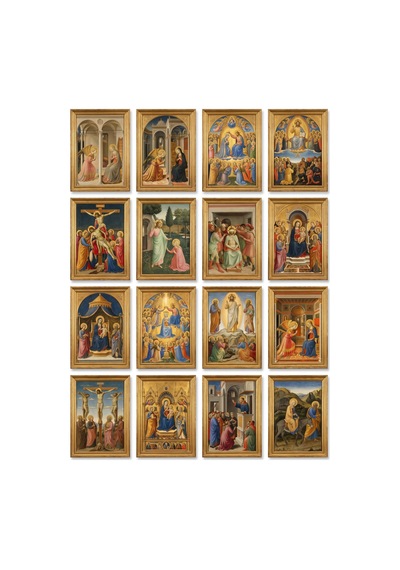 Fra Angelico Tabloları 16'lı Sticker Seti Laptop Defter Telefon Etiketi Çok Renkli