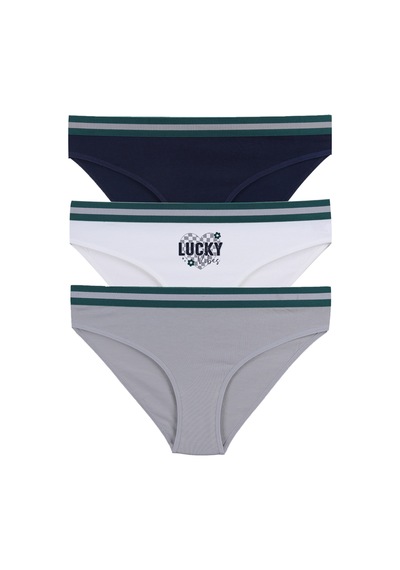 Kadın Pamuklu Beli Lastikli Slip/külot Kk20401 Lacivert
